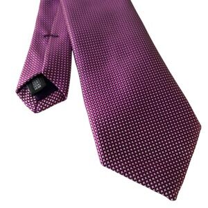 Fantastic Ventura‎ Silk Necktie Purple Geometric Pattern Business Formal EUC
